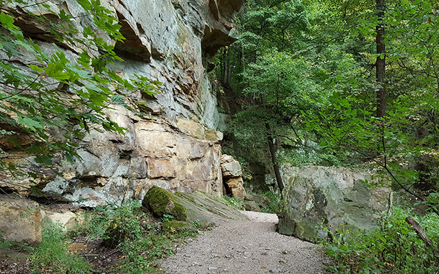 Wildcat Den State Park - sandstone bluffs